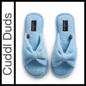 NWT Cuddl Duds Gathered Terry Slide Slippers